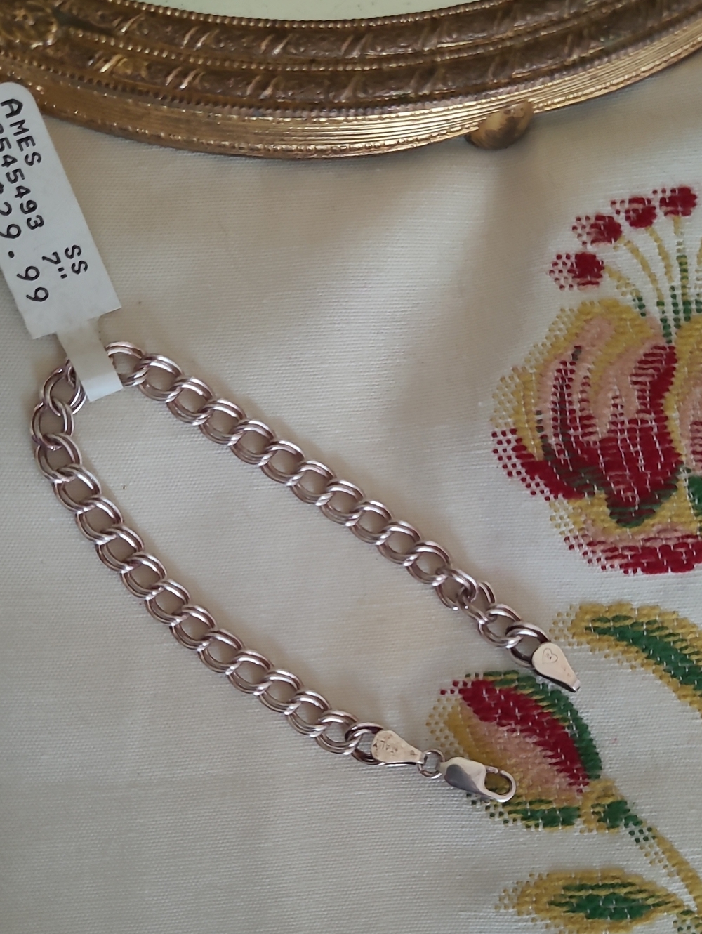 Vintage Sterling Silver Cuban Charm Bracelet